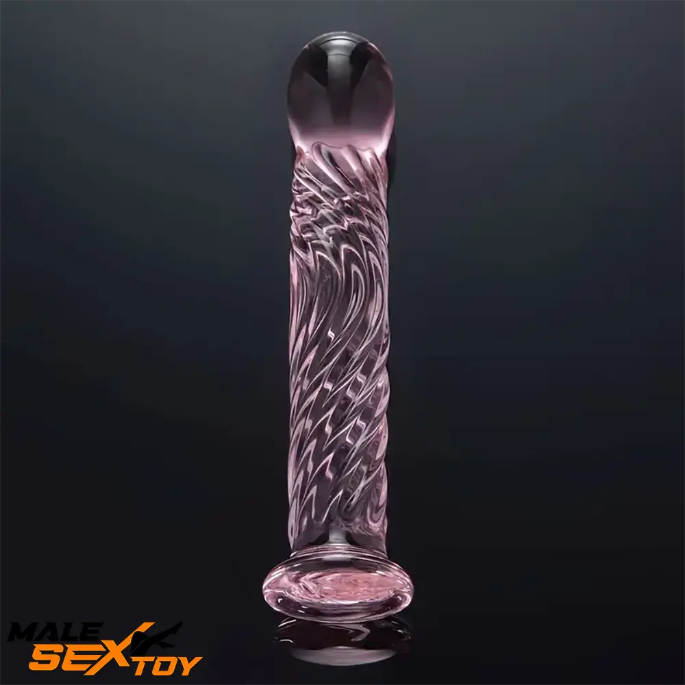 6.69in Realistic Pink Threaded Glass Dildo For Female Love Pleasure Male Sex Toy