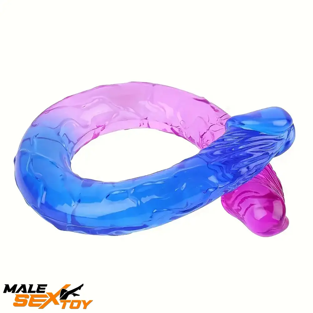 12.6in 17.32in Gradient Color Big Double Heads Dildo For G-Spot Vagina Male Sex Toy