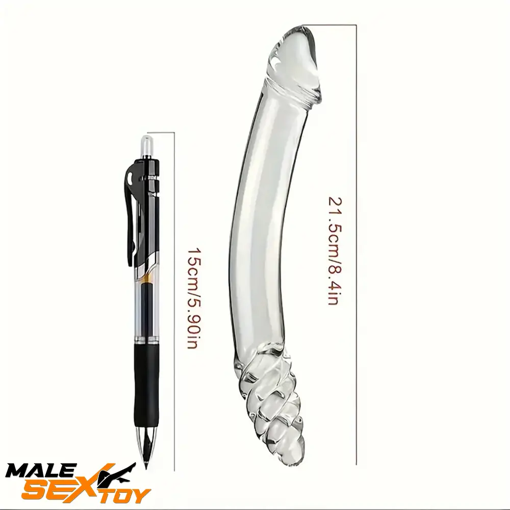 8.4in Clear Elegant Glass Crystal Dildo For Female Male Lesbian Using Male Sex Toy