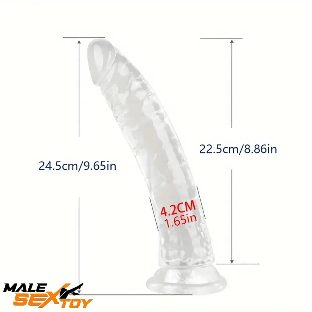 6.5in 7.68in 9.65in Clear Real Dildo For G-Spot Vaginal Sex Masturbation Male Sex Toy