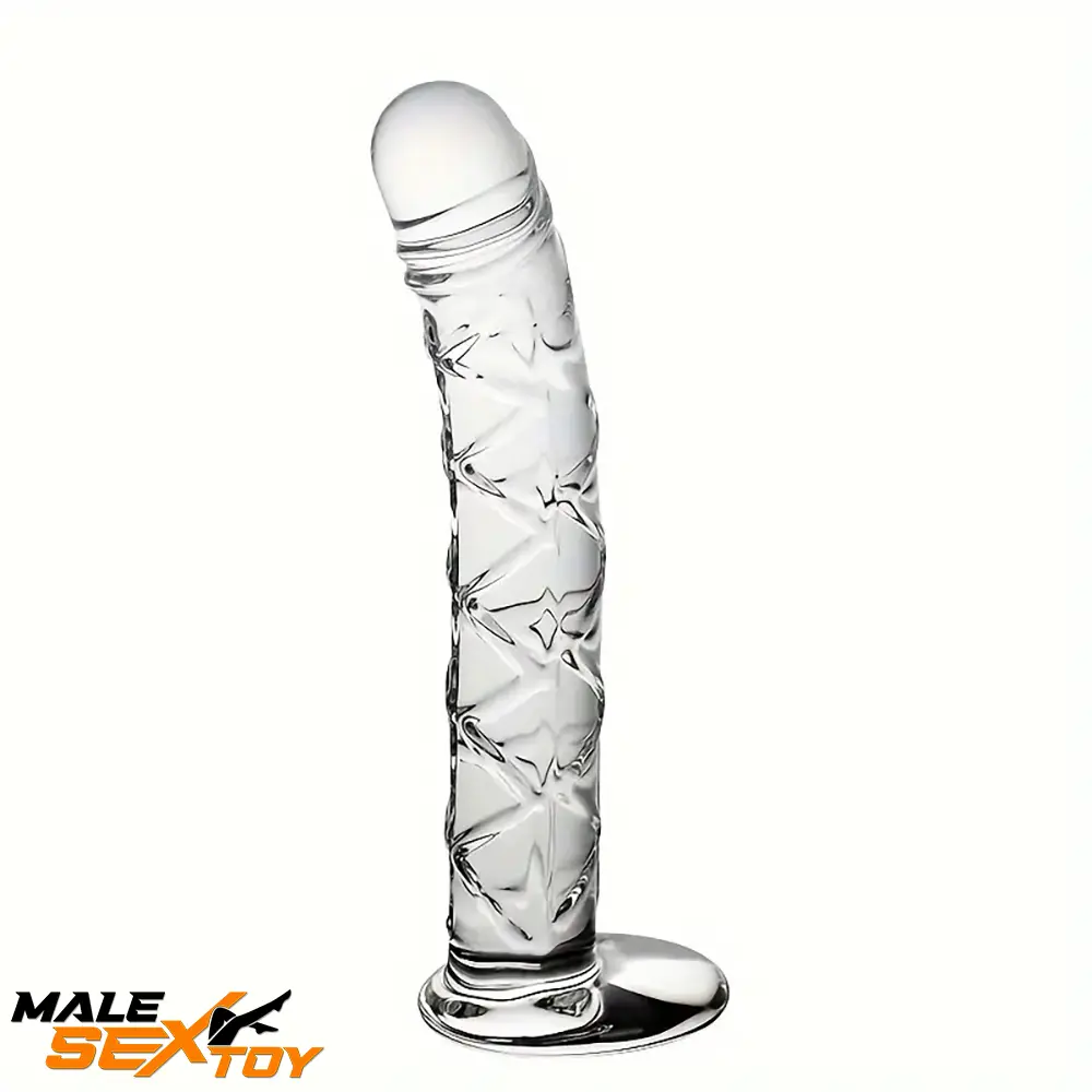 6.5in Clear Unisex Glass Crystal Dildo For Female Male Lesbian Love Male Sex Toy