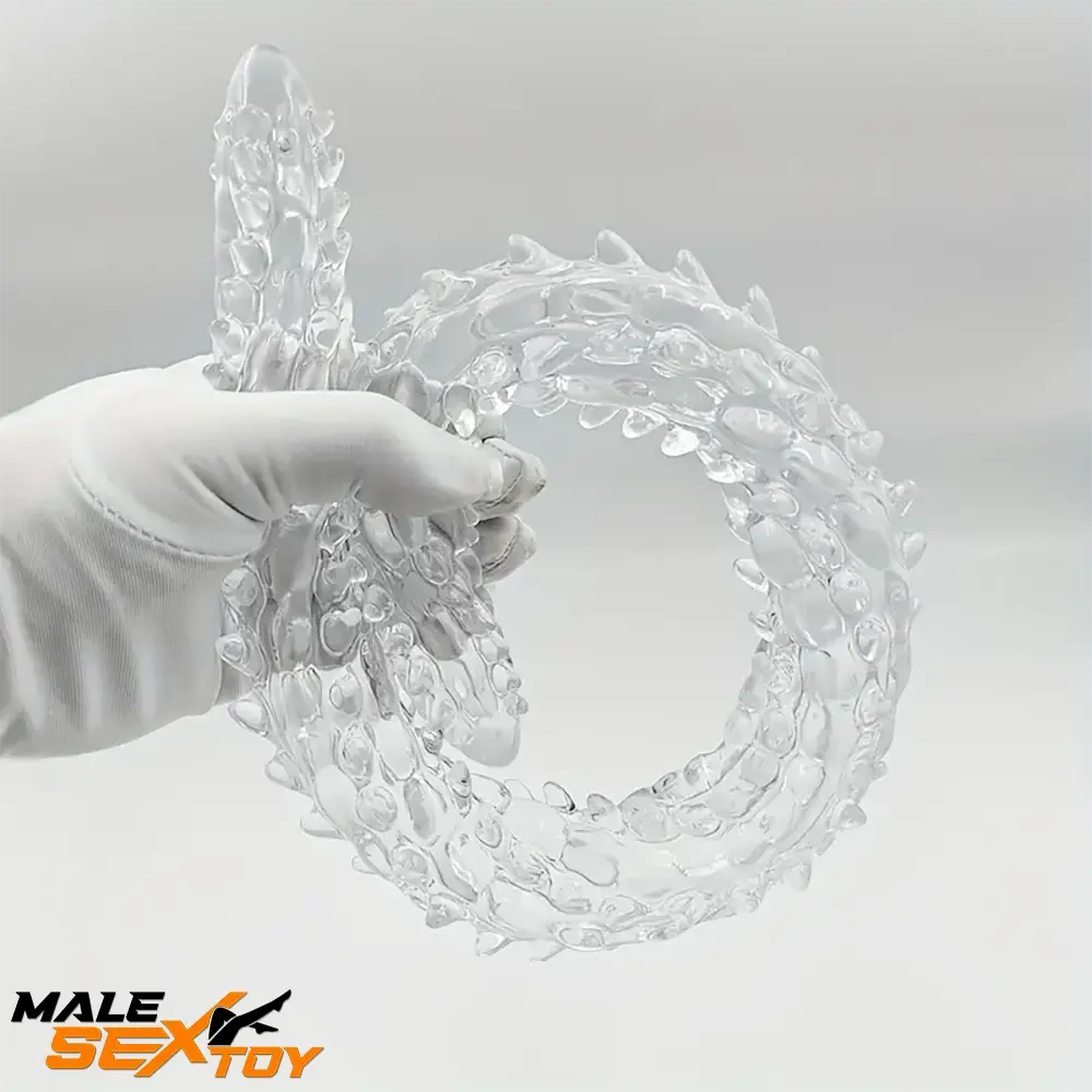 14.8in 18.7in 22.6in Clear Long Dual Heads Huge Spiked Female Dildo Male Sex Toy