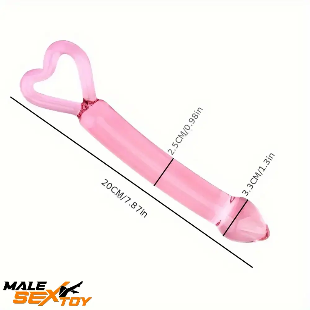 7.87in Clear Premium Unisex Glass Crystal Dildo For Female Male Using Male Sex Toy