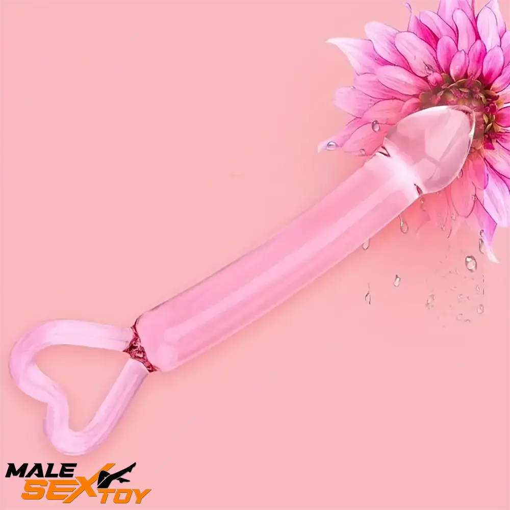 7.87in Clear Premium Unisex Glass Crystal Dildo For Female Male Using Male Sex Toy