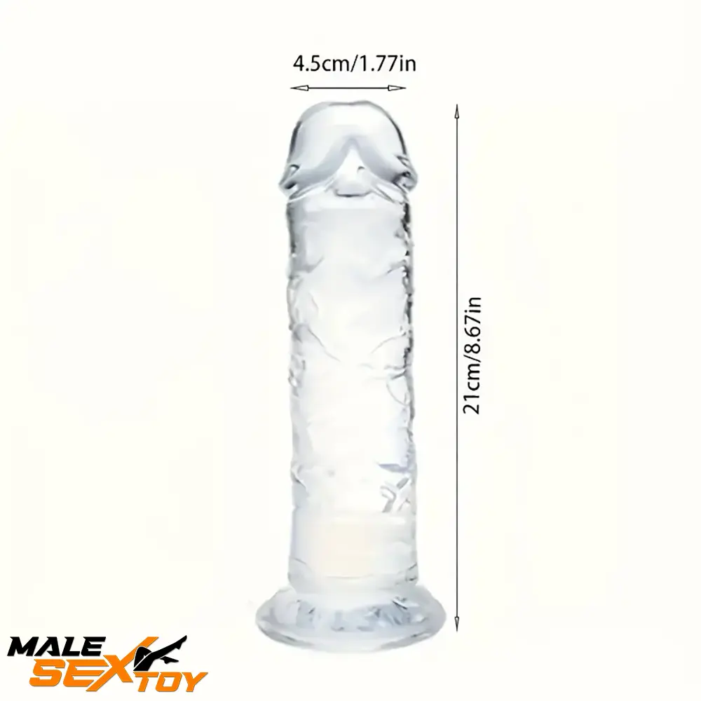 3.54in-9.84in Unisex Realistic Crystal Clear Dildo For Men Women Sex Male Sex Toy