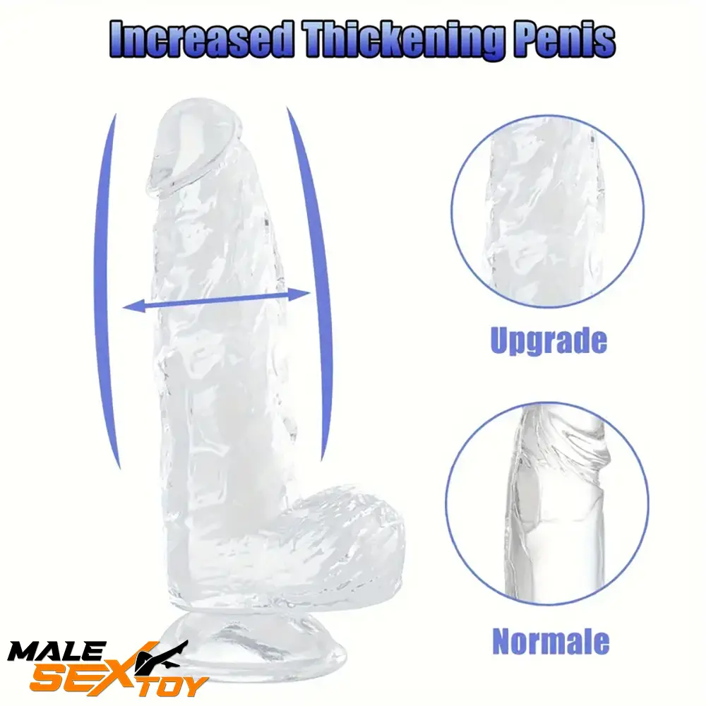 6.4in 7in 8in 9in Clear Real Cock Dildo For G-Spot Vaginal Sex Orgasm Male Sex Toy