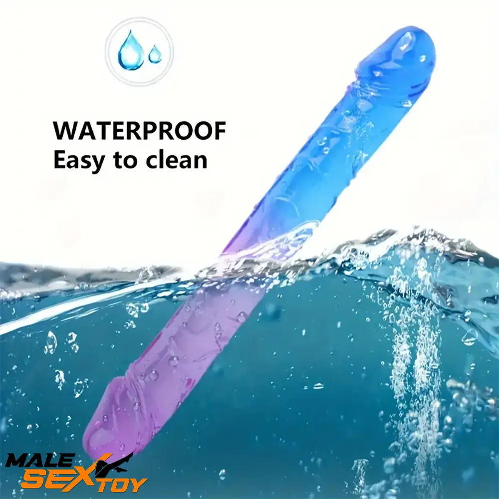 12.6in 17.32in Gradient Color Big Double Heads Dildo For G-Spot Vagina Male Sex Toy