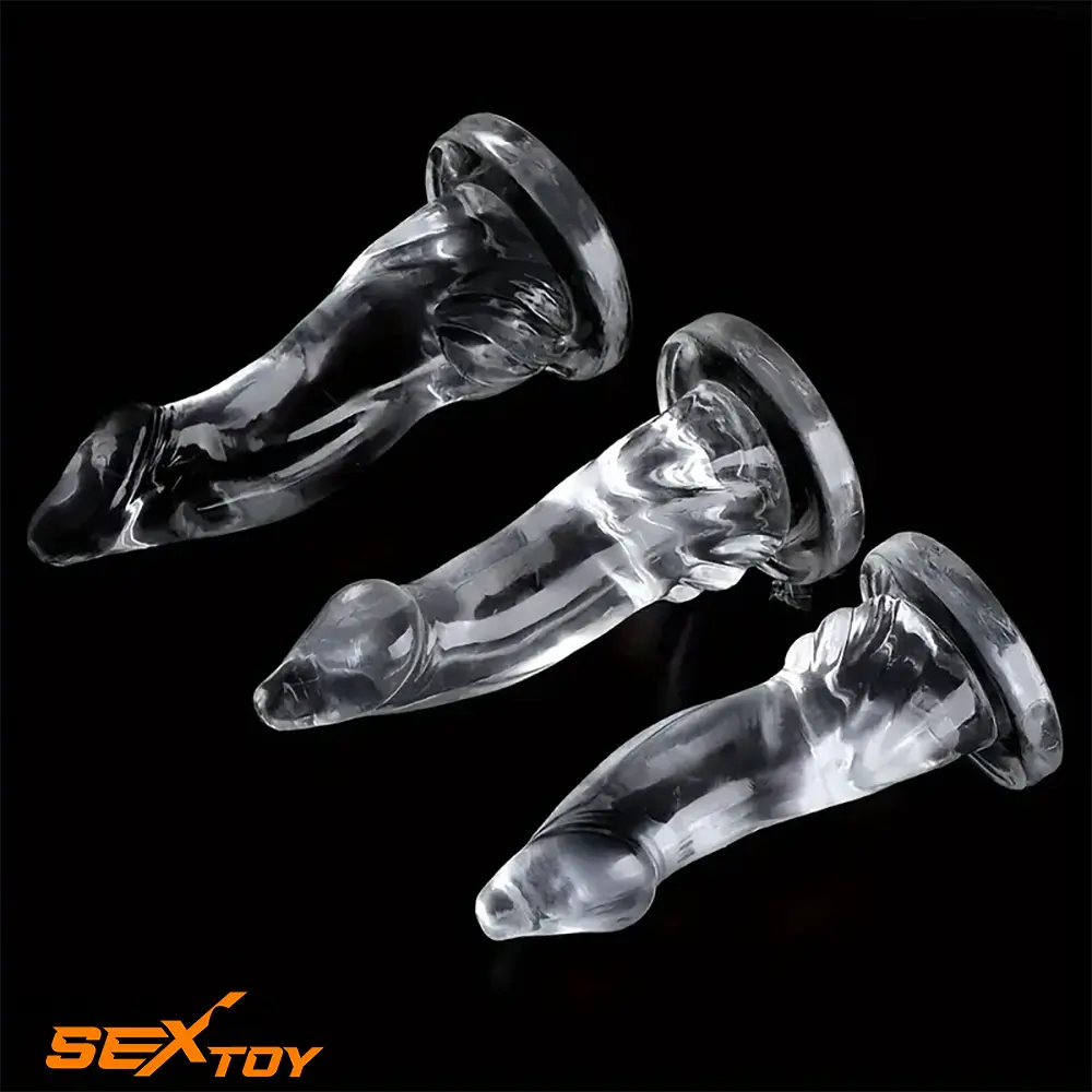 7.87in 9.06in 9.84in Animal Dolphin Clear Jelly Real Cock Odd Dildo Male Sex Toy