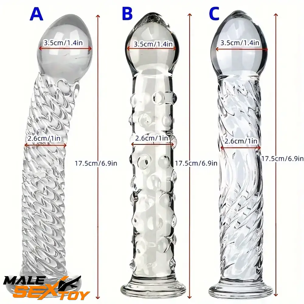 6.9in Clear Real Glass Crystal Dildo For G-Spot Vaginal Sex Love Toy Male Sex Toy