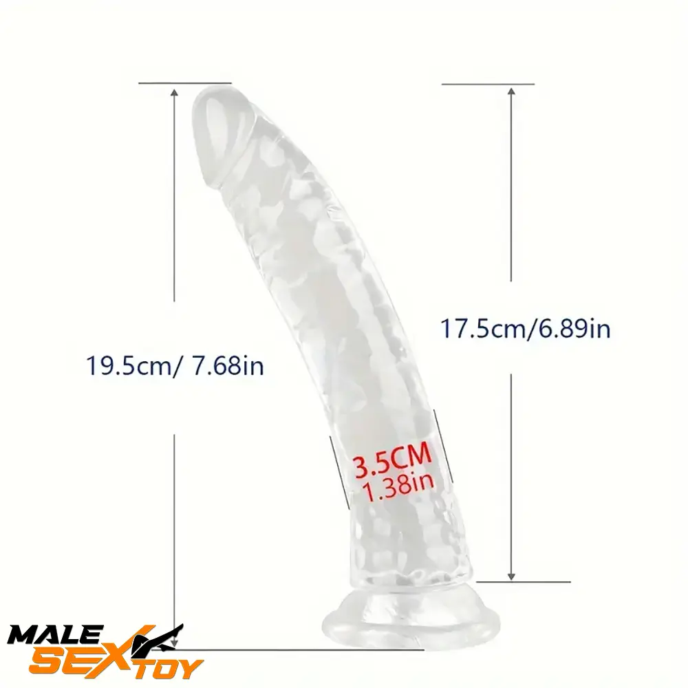 6.5in 7.68in 9.65in Clear Real Dildo For G-Spot Vaginal Sex Masturbation Male Sex Toy