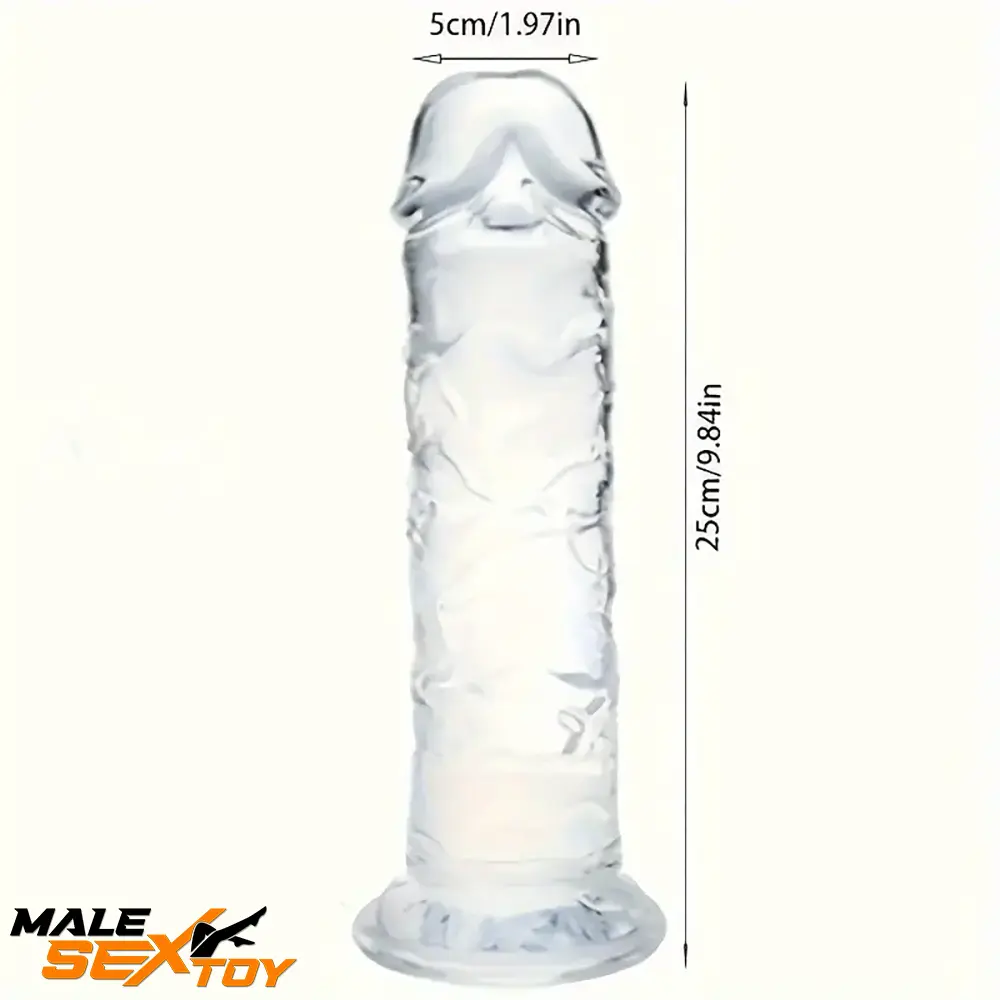 3.54in-9.84in Unisex Realistic Crystal Clear Dildo For Men Women Sex Male Sex Toy
