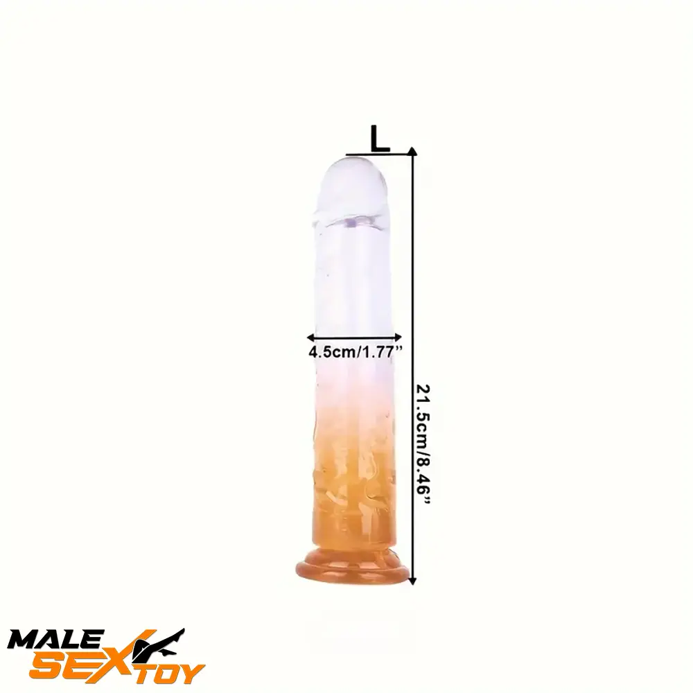 6.29in 7in 7.67in 8.46in Clear Crystal Real Cock Dildo For Prostate Male Sex Toy