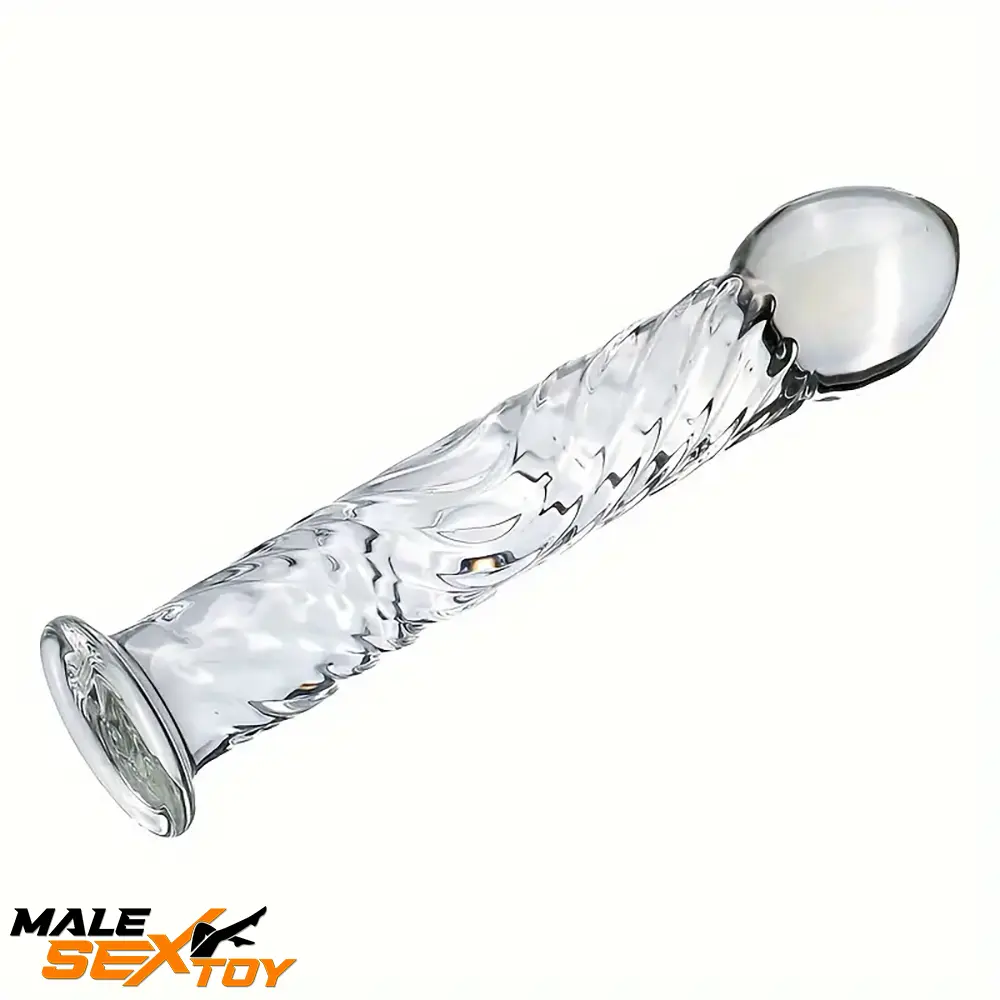 6.9in Clear Real Glass Crystal Dildo For G-Spot Vaginal Sex Love Toy Male Sex Toy