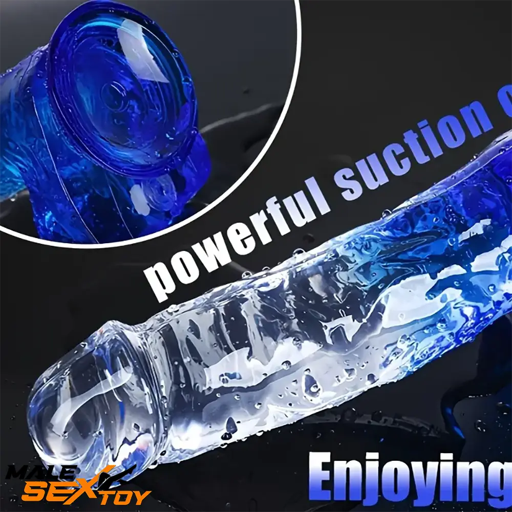 5.9in 7in 7.9in Gradient Color Clear Jelly Real Cock Dildo For G-Spot Male Sex Toy