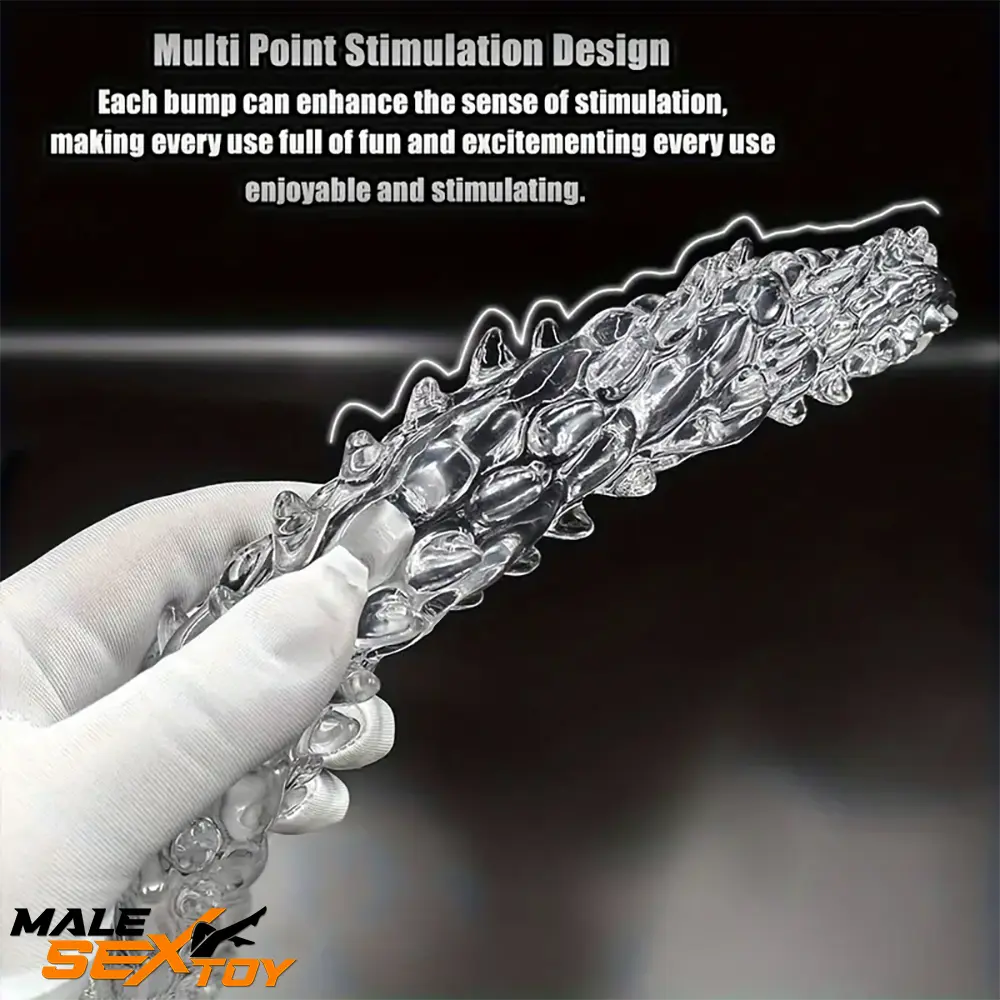 14.8in 18.7in 22.6in Clear Long Dual Heads Huge Spiked Female Dildo Male Sex Toy