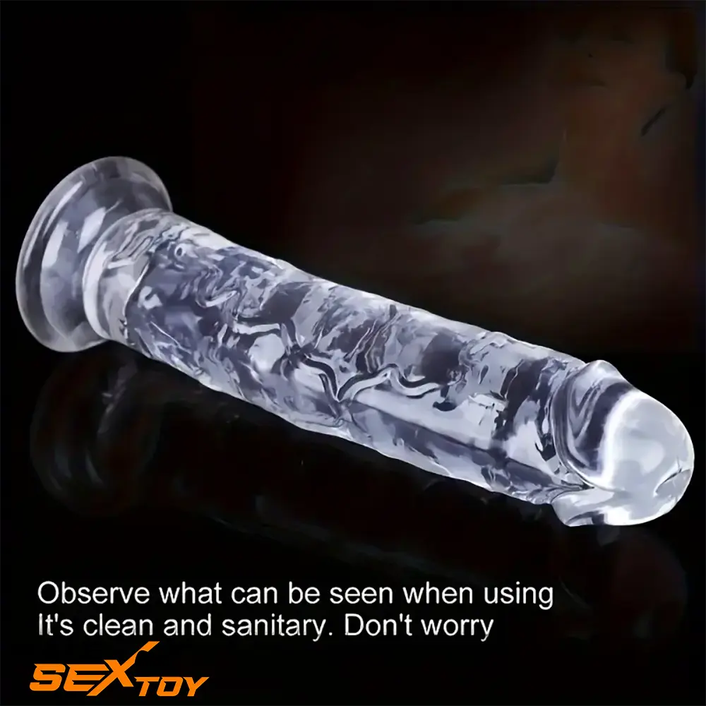 6.5in 7.68in 9.65in Clear Real Dildo For G-Spot Vaginal Sex Masturbation Male Sex Toy