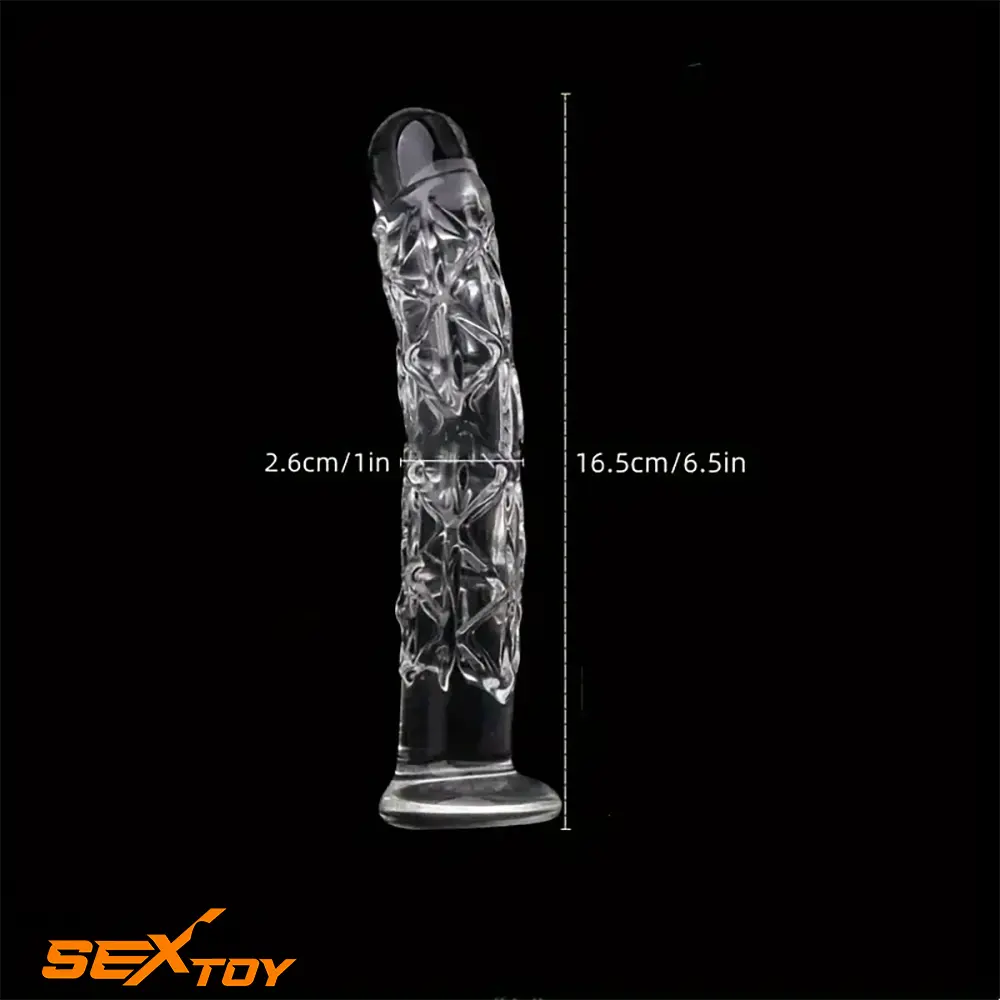 6.5in Clear Unisex Glass Crystal Dildo For Female Male Lesbian Love Male Sex Toy