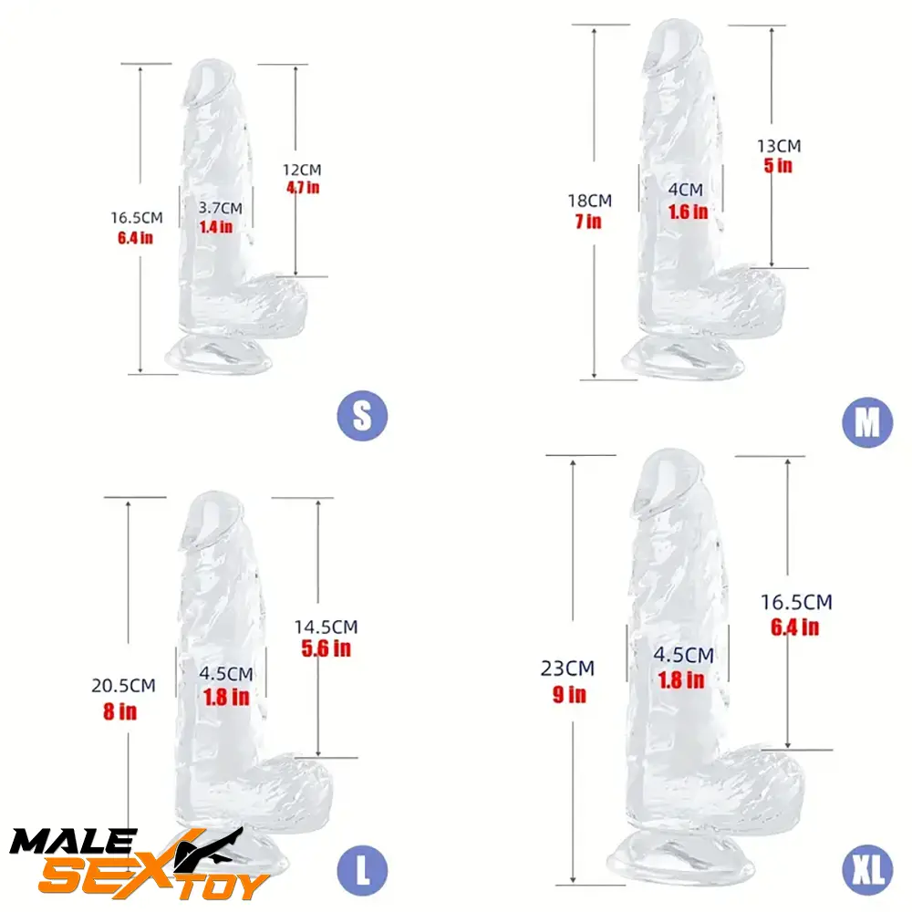 6.4in 7in 8in 9in Clear Real Cock Dildo For G-Spot Vaginal Sex Orgasm Male Sex Toy