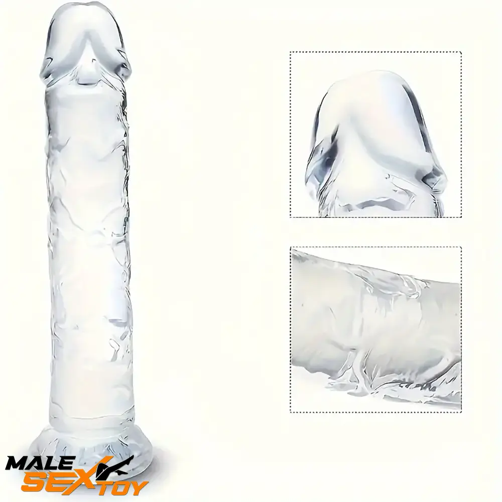 3.54in-9.84in Unisex Realistic Crystal Clear Dildo For Men Women Sex Male Sex Toy