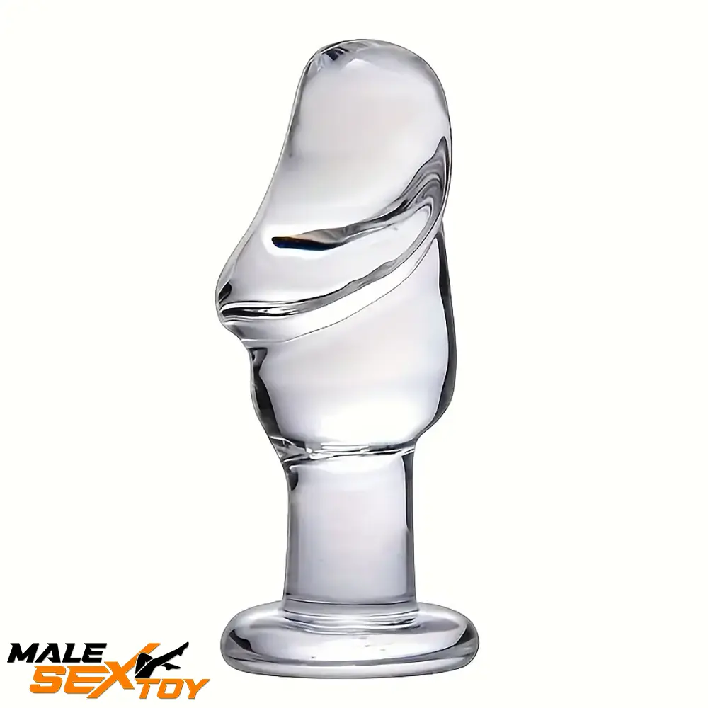 4.63in Clear Small Glass Crystal Dildo For Female Male With Base Male Sex Toy