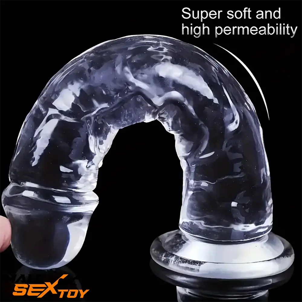 6.5in 7.68in 9.65in Clear Real Dildo For G-Spot Vaginal Sex Masturbation Male Sex Toy