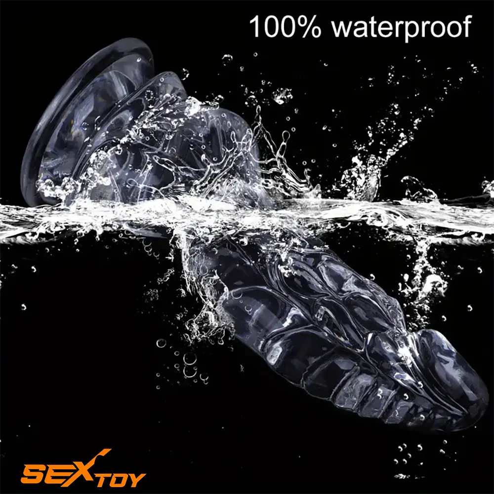 8.66in Clear Huge Spiked Monster Fantasy Dildo For Women Love Toy Male Sex Toy