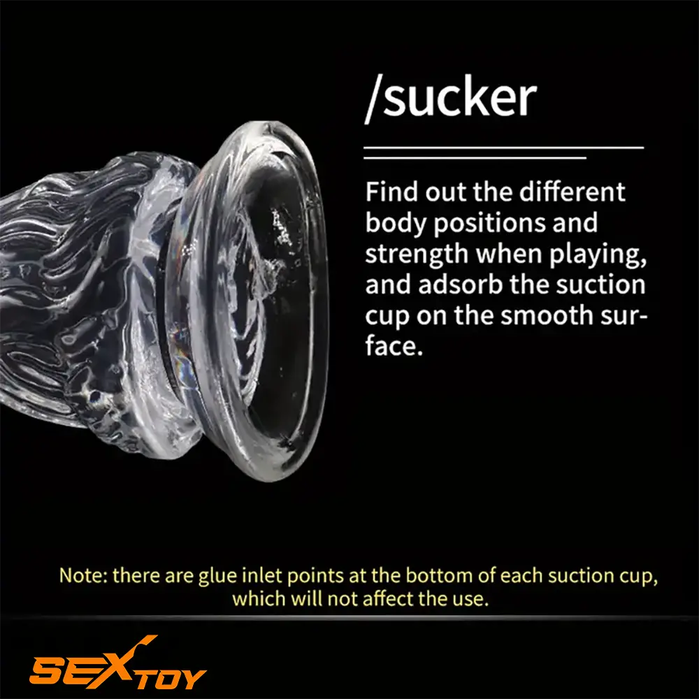 9.5in 10.7in 11.8in Clear Crystal Huge Animal Dildo For Love Massage Male Sex Toy