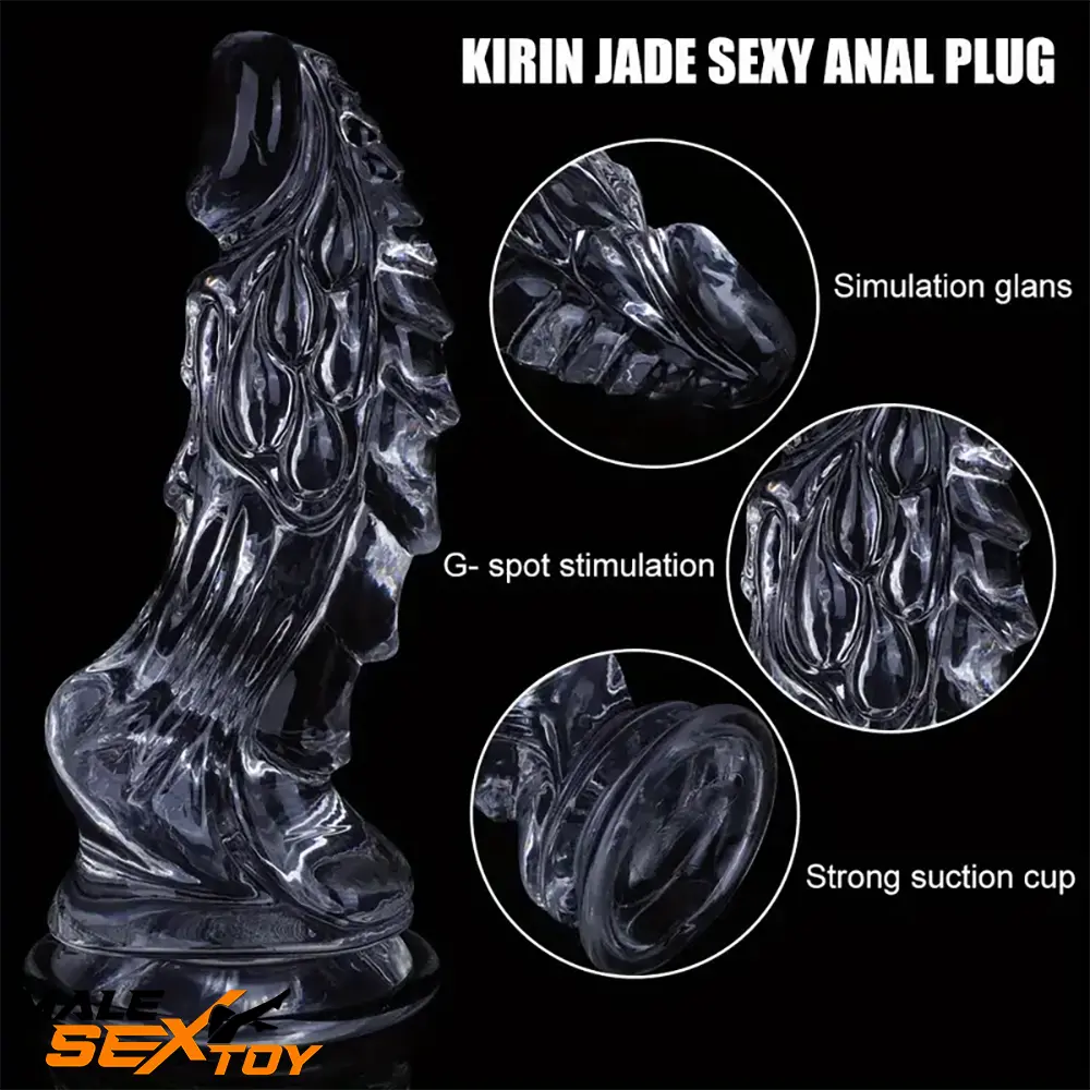 8.66in Clear Huge Spiked Monster Fantasy Dildo For Women Love Toy Male Sex Toy