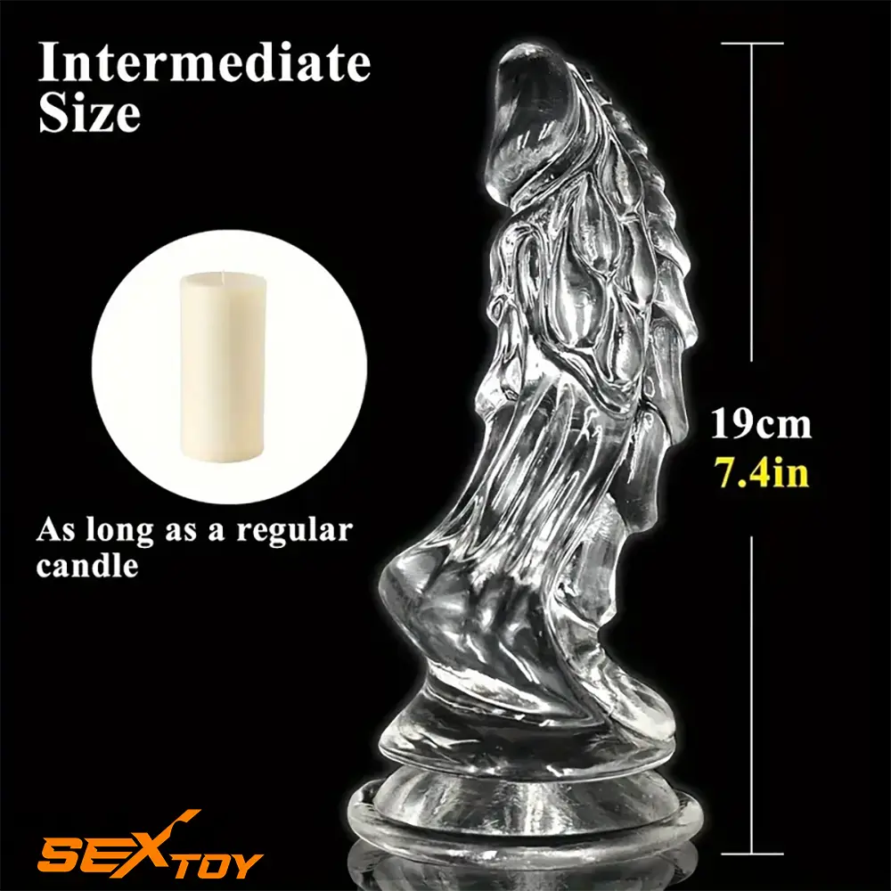 8.66in Clear Huge Spiked Monster Fantasy Dildo For Women Love Toy Male Sex Toy