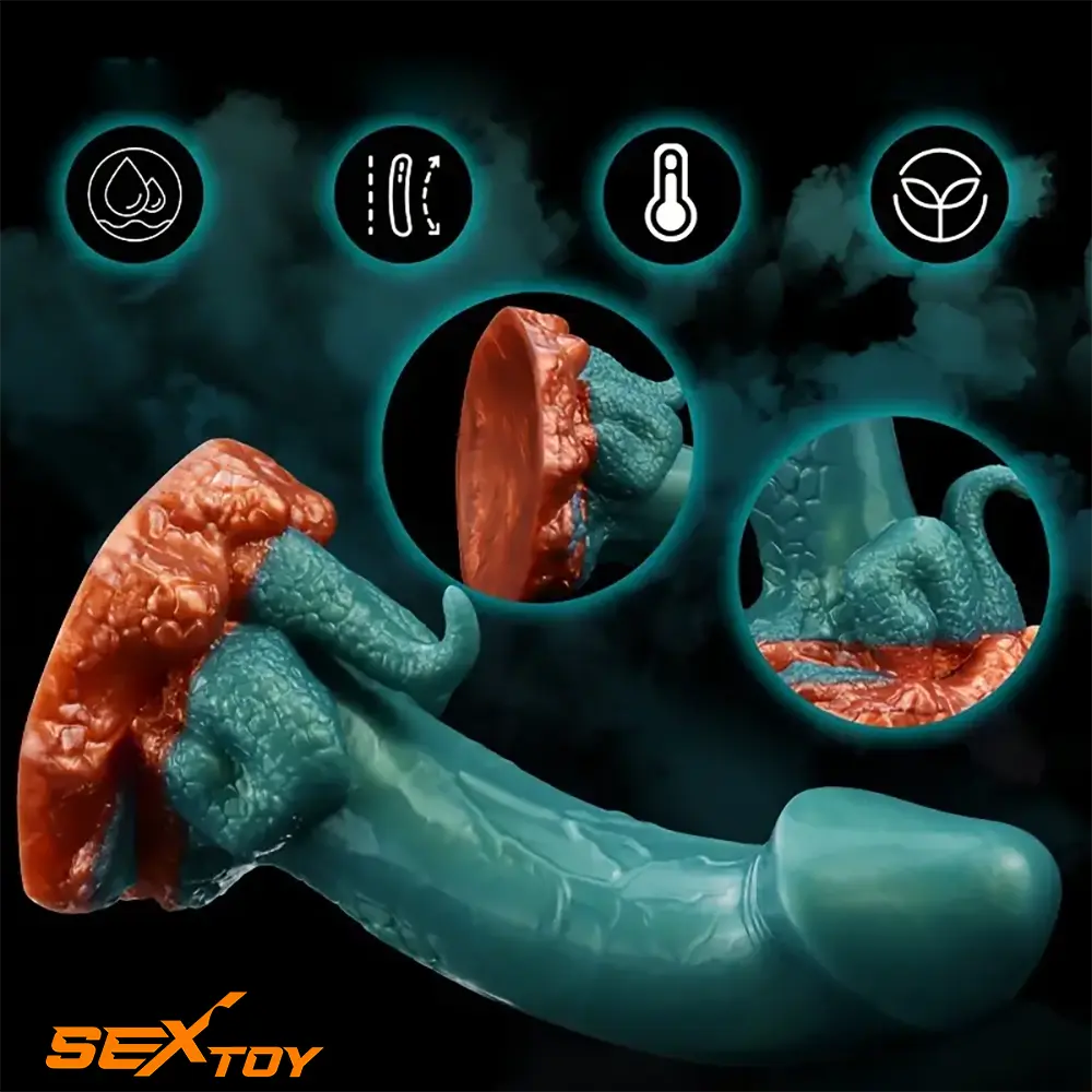 7.13in Dinosaur Monster Silicone Soft Dildo For Prostate Clit Massage Male Sex Toy