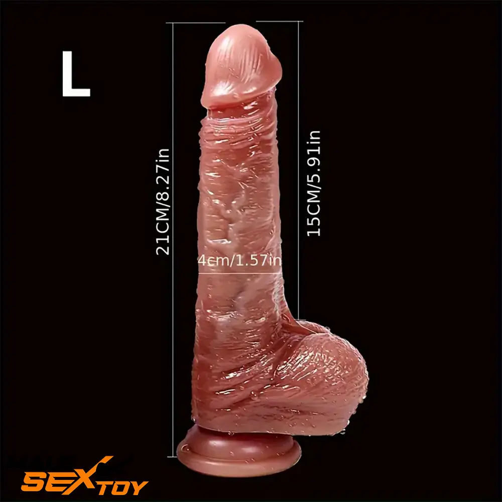 7.08in 8.27 Silicone Soft Cock Dildo For Clit Dilator With Sliding Skin Male Sex Toy