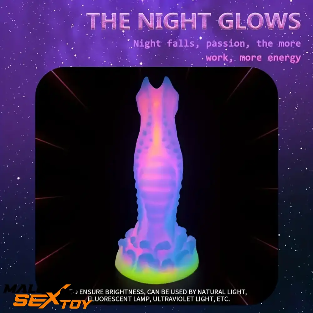 7.59in Lifelike Silicone Soft Luminous Monster Female Dildo For Expansion Male Sex Toy