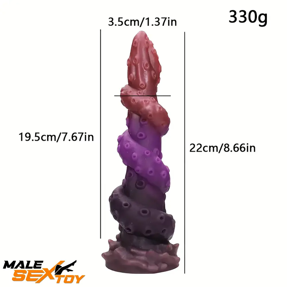 8.66in Silicone Monster Spiral Large Soft Dildo For Women Suction Cup Male Sex Toy