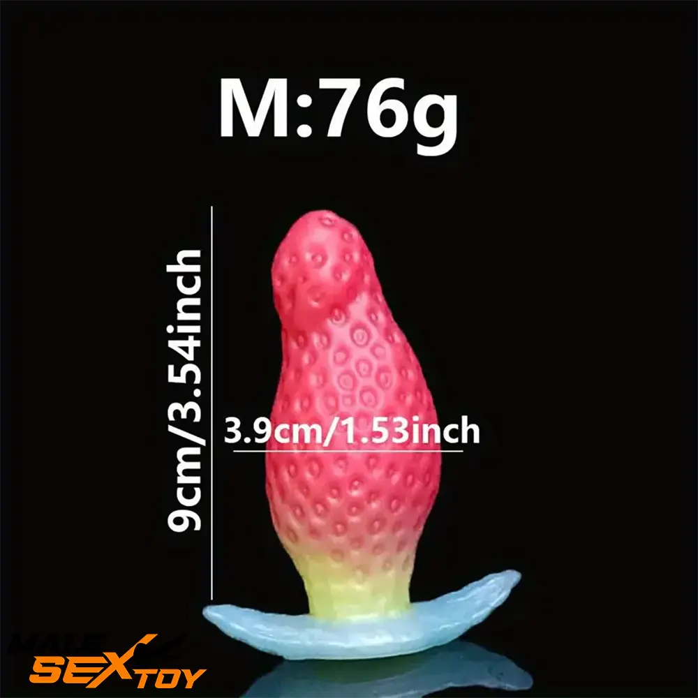 2.75in 3.54in 4.33in Strawberry Small Unisex Silicone Soft Penis Dildo Male Sex Toy