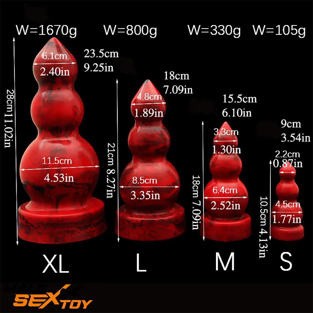 4.13in 7.09in 8.27in 11.02in Fantasy Silicone Soft Penis Butt Plug Dildo Male Sex Toy