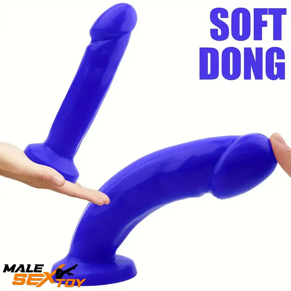 7.6in Body Safe Silicone Soft Suction Cup Dildo For Women Men Male Sex Toy