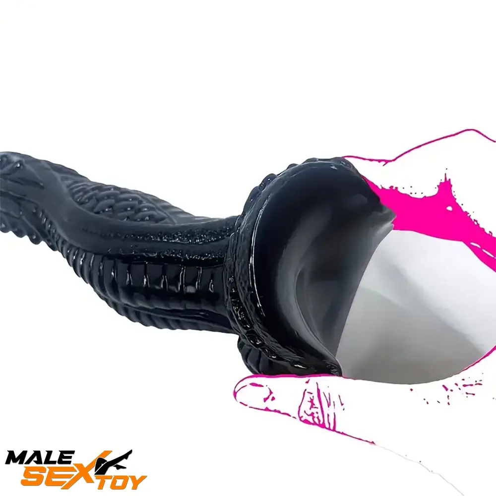 8.15in Silicone Dragon Large Soft Black Dildo For Women Masturbation Male Sex Toy