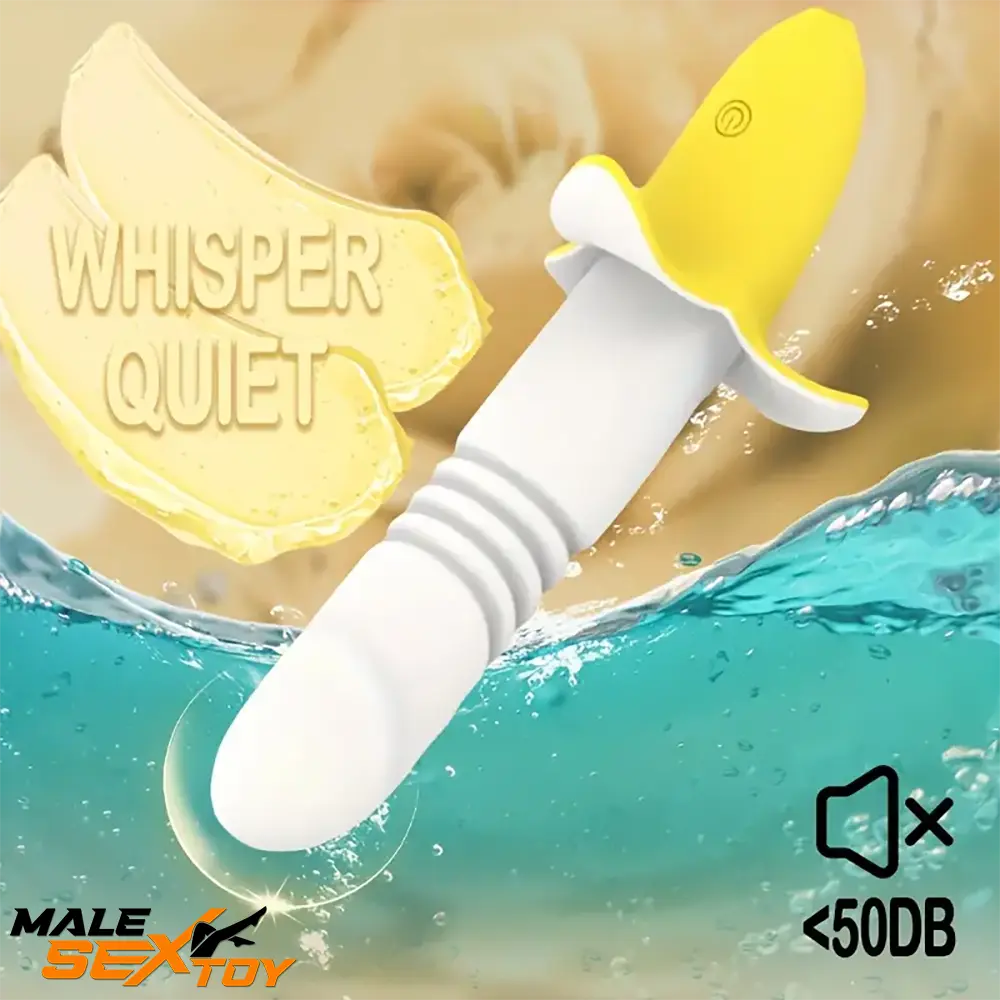 7.59in Banana Thrusting Vibrating Silicone Soft Dildo For Prostate Clit Male Sex Toy