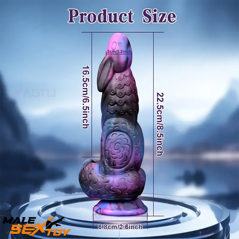 8.5in Silicone Dragon Soft Dildo For Women With Rabbit Head Sex Toy Male Sex Toy