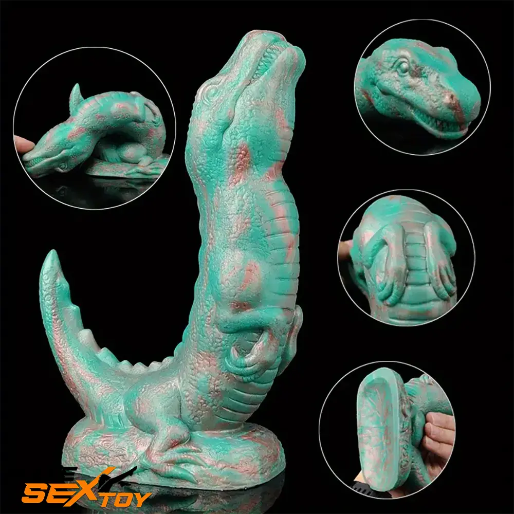 8.66in Fantasy Animal Dinosaur Monster Silicone Thick Soft Dildo Male Sex Toy