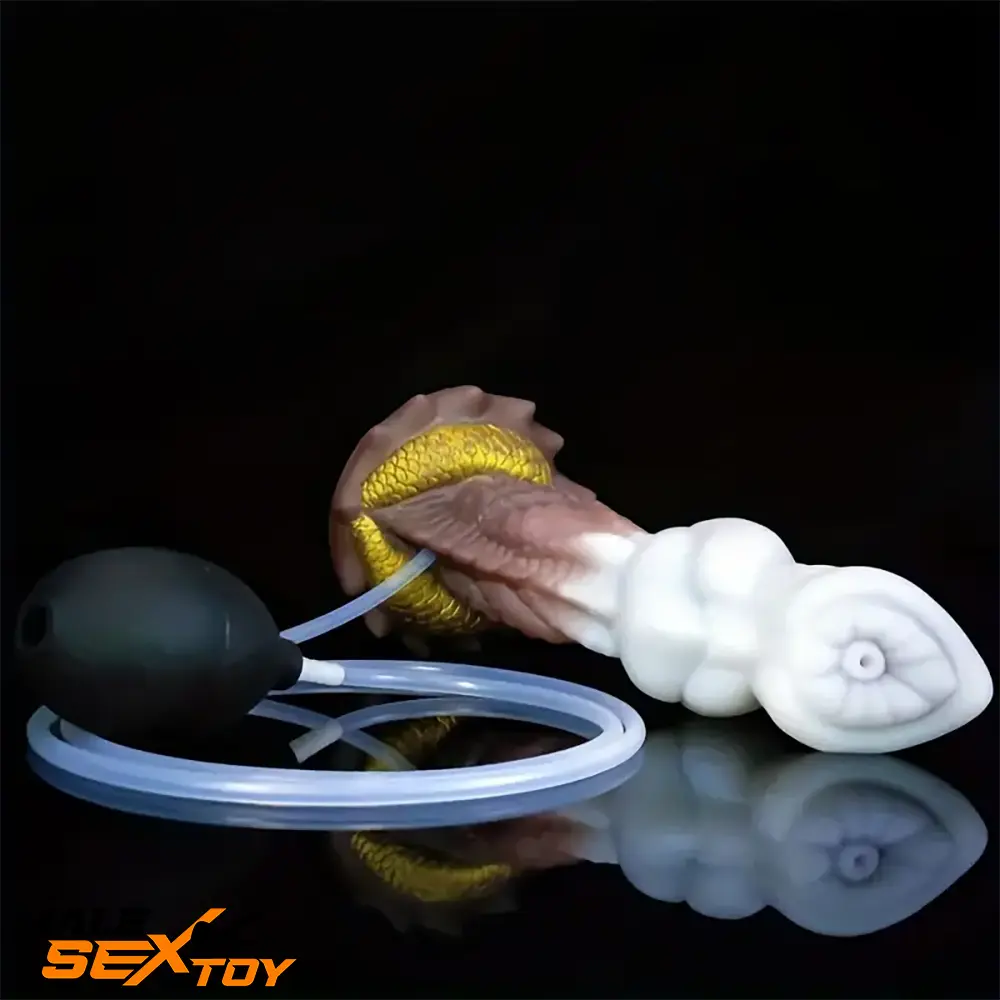 7.87in Lifelike Silicone Soft Monster Squirting Dildo For Anal Using Male Sex Toy