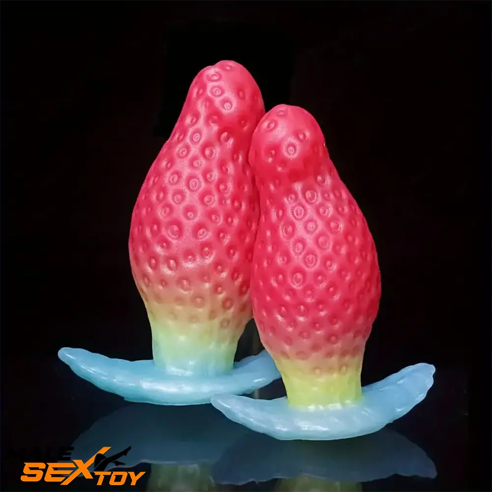 2.75in 3.54in 4.33in Strawberry Small Unisex Silicone Soft Penis Dildo Male Sex Toy
