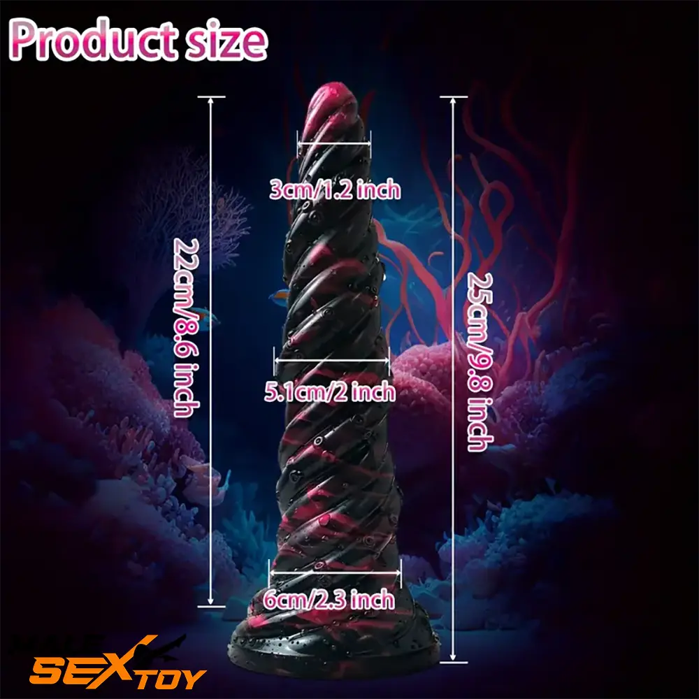 9.8in Fantasy Spiral Cock Dildo Butt Plug For Women G Spot Love Toy Male Sex Toy