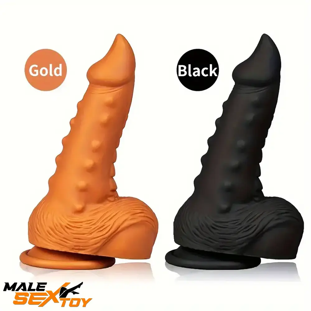 7.67in Sharp Head Spiked Silicone Soft Dildo For G-Spot Female Love Male Sex Toy