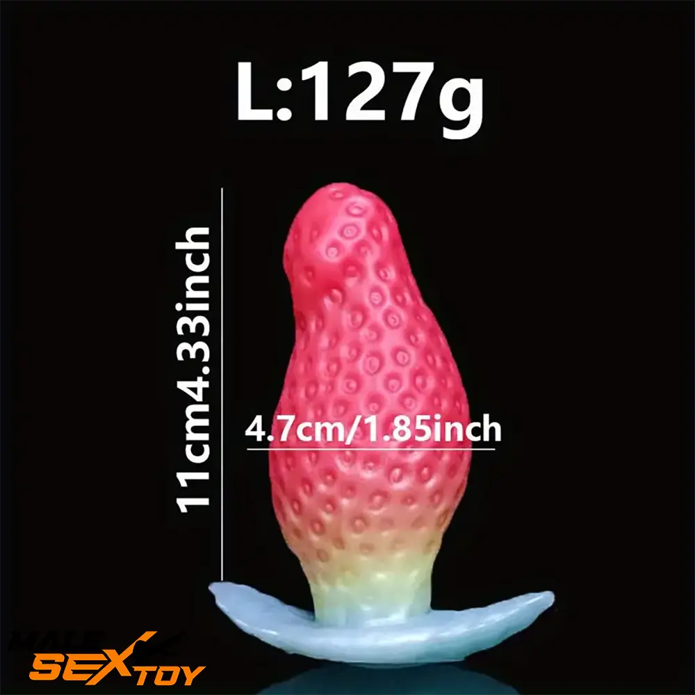 2.75in 3.54in 4.33in Strawberry Small Unisex Silicone Soft Penis Dildo Male Sex Toy