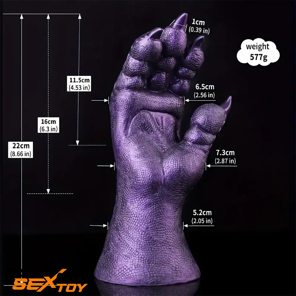 8.66in Fantasy Monster Hands Silicone Soft Dildo For Women G Spot Male Sex Toy
