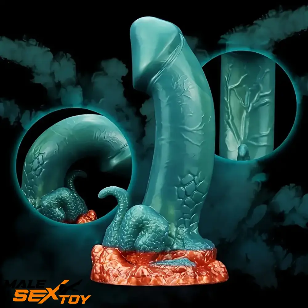 7.13in Dinosaur Monster Silicone Soft Dildo For Prostate Clit Massage Male Sex Toy