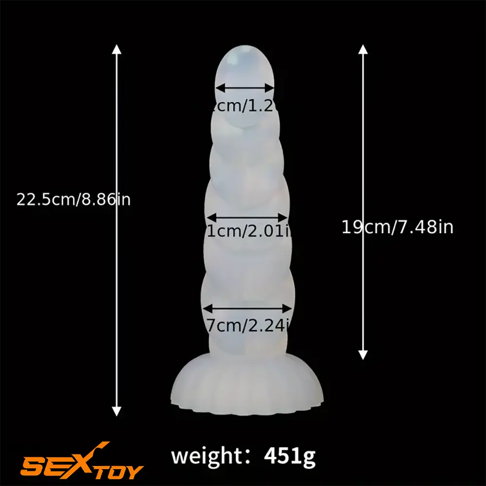 5.43in 8.86in Big Lifelike Jelly Glowing Dildo With Sucker Sex Toy Male Sex Toy