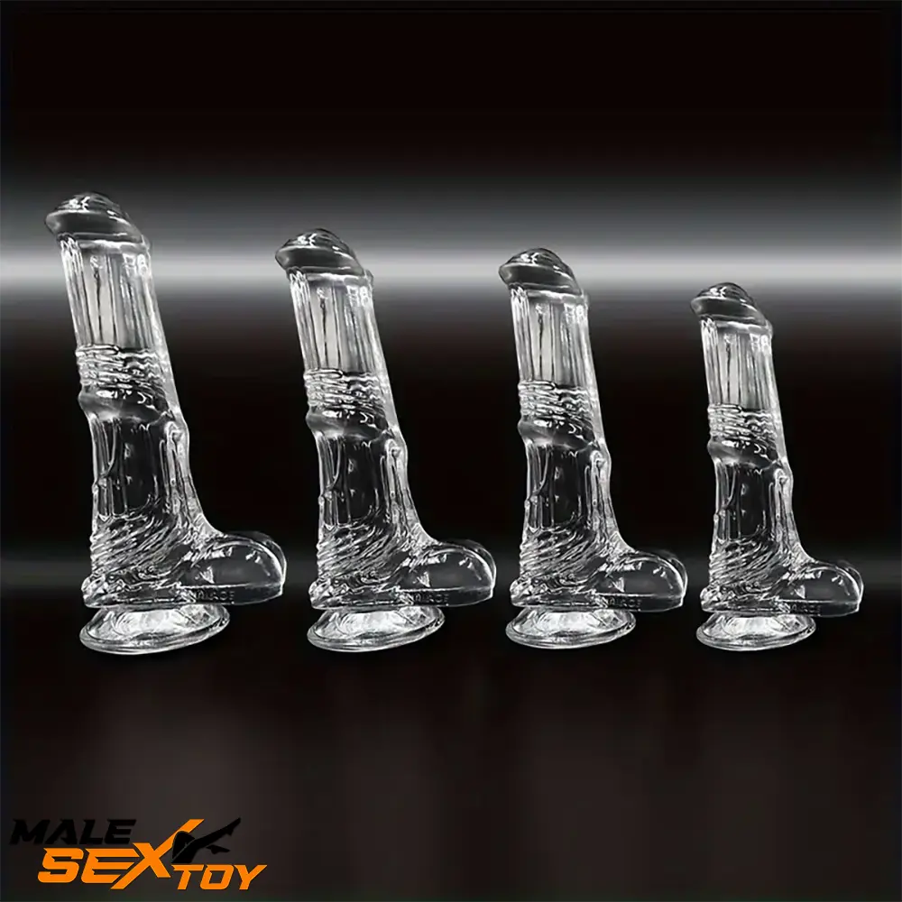 6.6in 7.8in 8.6in 9.8in Clear Black Horse Cock Dildo For G-Spot Clit Male Sex Toy