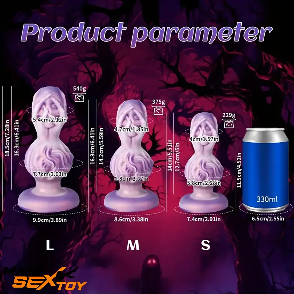 5.51in 6.41in 7.28in Fantasy Monster Cock Dildo Butt Plug For Women Male Sex Toy
